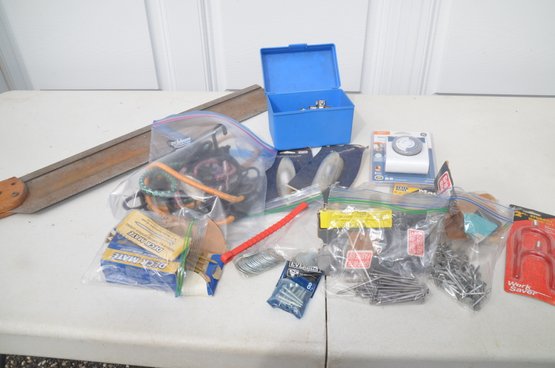 Assorted Nuts, Bolts And Household Items