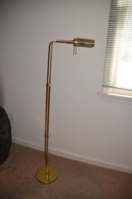 (#140) Brass Floor Standing Lamp Adjustable Height 4ft
