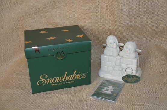 (#43) Snowbabies ~TWO LITTLE ANGELS 2001 Figurine ~ Dept 56 With Box #56.69140