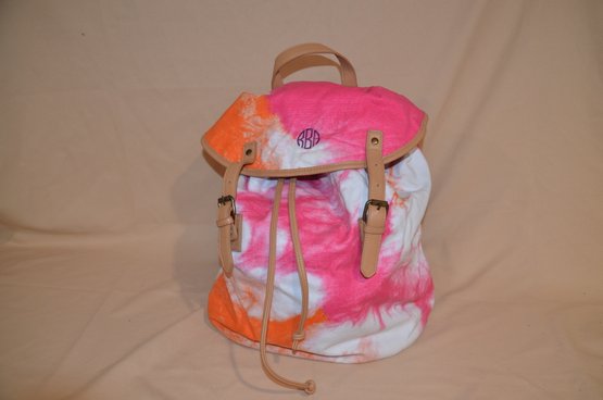 130) Canvas Fabric Tie Dye Backpack Monogram