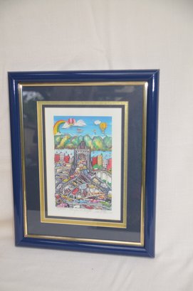 70JS) Charles Fazzino BUMPER TO BUMPER Traffic Signed & Numbered 13/475 3D Art Color Hand Signed