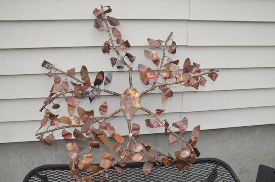 (#109) Copper Metal Flower Wall Art
