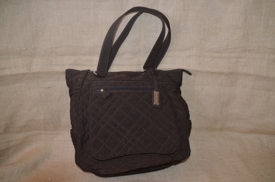 (#25) Vera Bradly Brown Quilted Strap Handbag