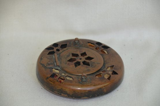 420) Copper Gold Lantern Burner With Hinged Top 4'wide
