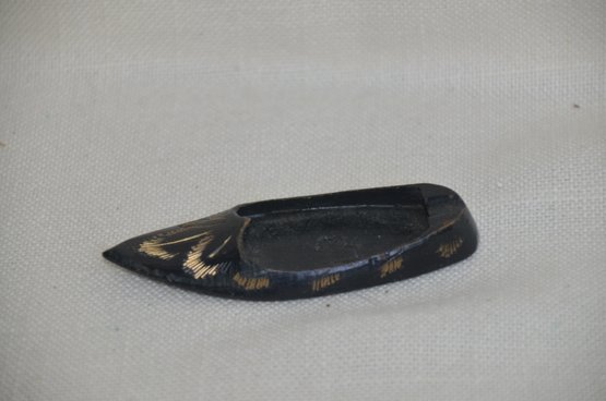 127) Mini Trinket Metal Shoe Ashtray Made In India 3'