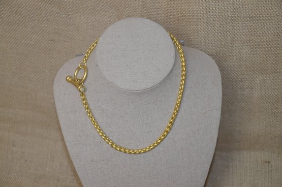 (#51) Nice Quality Costume Gold Chain Necklace 8' Long Toggle Clasp