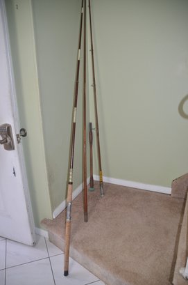 (#48) Lot Of 3 Large Tall Fishing Rod Poles