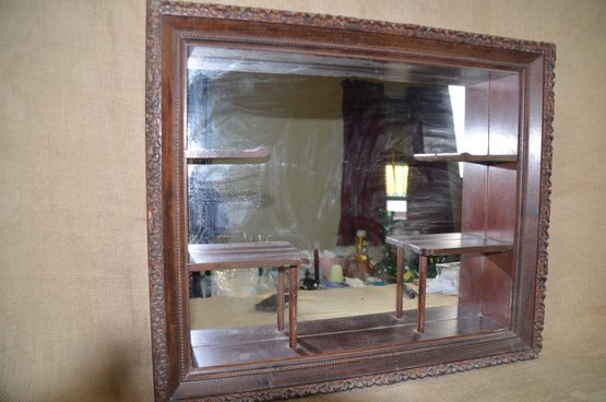 35) Vintage Windsor Shadow Box Shelf Mirror Back