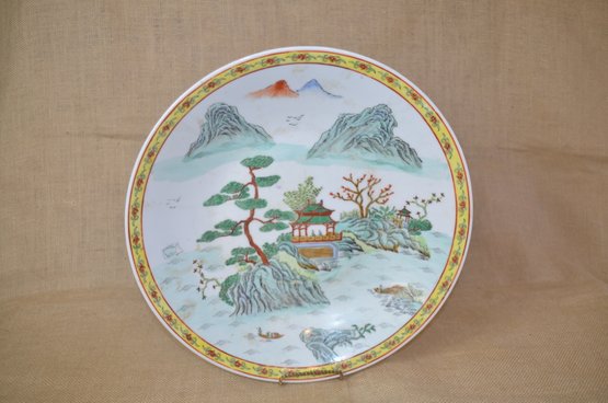 (#95) Vintage Asian Japanese Porceware Decorative Wall Hanging Large BOWL 14'