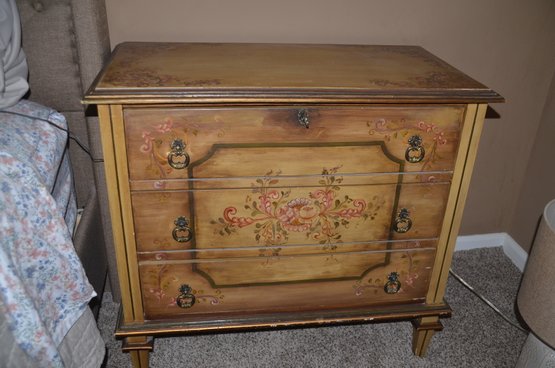 Hand Painted 3 Drawer Dresser Chest Night Side Accent Side Cabinet