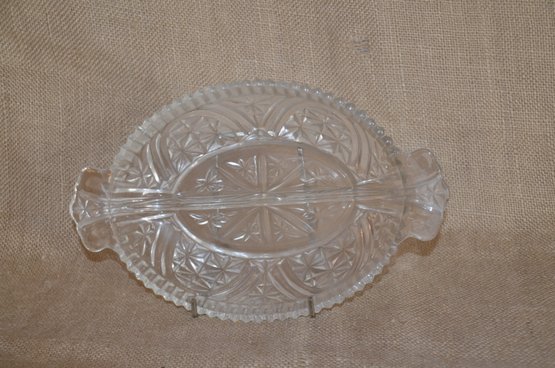 99) Glass Divided Relish Oval Dish 10'
