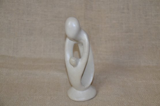 (#140) Genuine Besmo Kenya Hand Carved Stone Mother And Child Figurine Statue 6.5'