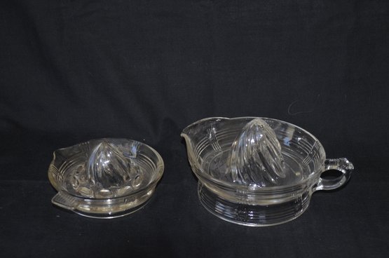 20) Vintage Clear Glass Juicer Reamer Criss Cross Pattern Depression Glass ( 1 With Handle )