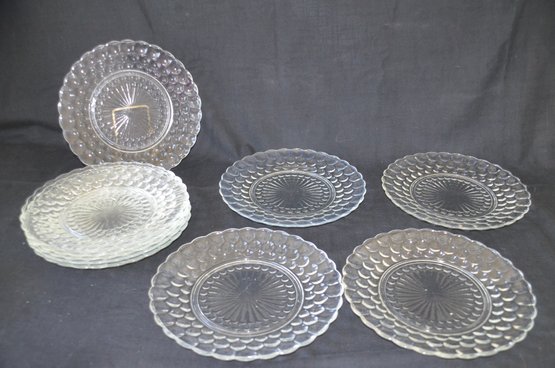 23) Anchor Hocking Glass BUBBLE Clear 9.5' Plate Depression Glassware Set Of 10