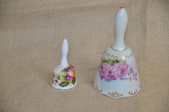 (#100) Hand Painted Porcelain Bells Lot Of 2