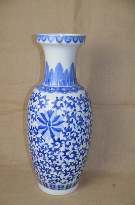 (#8) Asian Blue And White Floor Standing Vase 23.5'Height