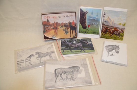 357) Assorted Lot Of Horse Related Stationary And Hand Made Cards