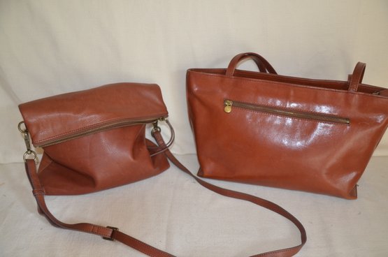 254) Margot NYC Brown Leather Handbag AND Monsac Tote Handbag