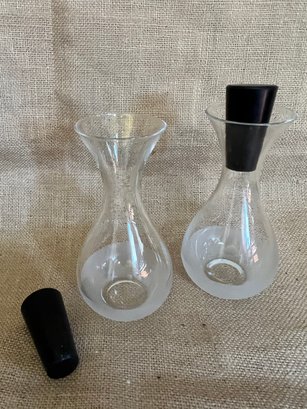 (#36) Oil And Vinegar Glass Set Rubber Stopper 8'Height