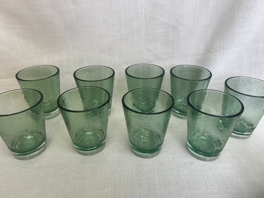 96JS) Light Green Plastic Acrylic 4.5'H Drinking Glasses Cups BPA-Free Set Of 9