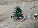 (#90) Set Of 4 Christmas Drinking Glasses