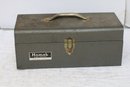 (262) Metal Homak Tool Box With Lettering Brushes, Paint(not Sure They Are Good)Speedball Text Book