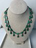 (#517) Vintage Signed J. Comes Sterling Silver 925 Turquoise Green Women Necklace 19' Long 9' Hangs