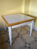 Kitchen Table White Tile Square Table - 2 Built In Extension Side Table