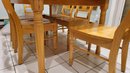 Light Oak Dining / Kitchen Table And 6 Chairs