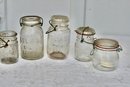 (260) Vintage Metal Milk Crate ~ 3.5 Gallon Dairy Barn Milk Glass Jugs ~ 5 Mason Jars 4 With Lids