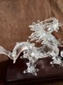 (#177) Swarovski Crystal Zodiac Dragon Figurine With Ball On Wood Base Stand