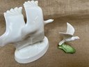(#77) Royal Doulton Going Home Series Ducks In Flight Figurine (wing Re-glued) 7'H ~ Dove Of Peach Figurine 3'