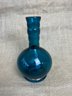 (#16) Hand Blown Turquoise Bud Vase 7' Height