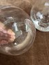 #15) Lot Of 2 Lenox Glass Bud Vases 7'H And 5'H Etched Flower Design