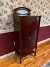 Antique Mahogany Sheet Music Cabinet Mirror Top Piece Top Pull Out Drawer