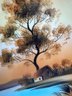 (#84) Vintage Noritake Hand Painted Sunset Lake Scene Plate 9.5'