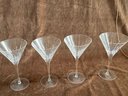 (#166) William Sonoma Martini Glasses 8'H Set Of 4