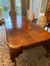 1800's Dining Table Wood Carved Detail With 6 Upholstered Chairs And Leafs - Mint Condition