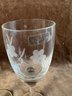 (#50) Toscany Etched Flower Detail Stem Wine Glasses Set Of 6