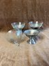 (#32) Dessert Glass Cups Chrome Stand Lot Of 3