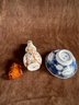 (#170) Japanese Trinket Bowl ~ Handpainted Bud Vase ~ Mini Lucite Buddha