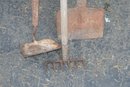 (247 ) Vintage Garden Tools -wooden Handles -Shovels, Edgers, Pitch Fork , Hand Sickle,hay Hook