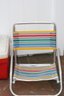 (#1)  Aluminum Muli - Color Beach Chair & Red Themos  Cooler