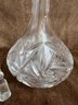 (#33) Glass Liquor Wine Decanter With Stopper 13.5'H - Chip On Edge