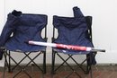 (#4) Pair Of  Folding Camp/sports  Arm Chair With Storage Bag & Large  Umbrella
