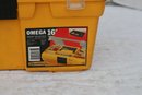 (264) Omega 16' Plastic Tool Box With Tolls: Check Photo's &  And Saw Top Clip To Close Is Broken