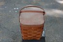 (208) Vintage Wicker Picnic Basket With Handles  (stool Not Included)
