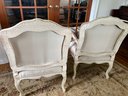 Pair Of Accent Side Arm Chairs Slightly Finished Crackled Paint