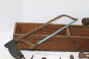 (257)  Vintage  Wood Tool Storage Box With Tools As Per Photo's