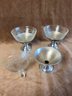 (#32) Dessert Glass Cups Chrome Stand Lot Of 3